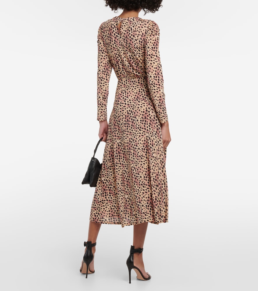 Rixo Cerise leopard-print midi dress