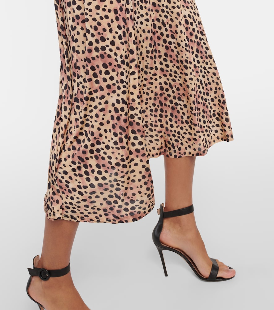 Rixo Cerise leopard-print midi dress