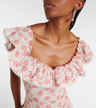 Rixo Eugene floral ruffled cotton midi dress