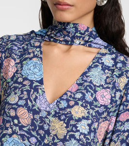 Rixo Ferne floral crepe midi dress