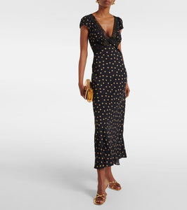 Rixo Iggy polka-dot midi dress