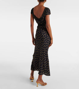 Rixo Iggy polka-dot midi dress