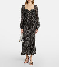 Rixo Ivy polka-dot silk maxi dress