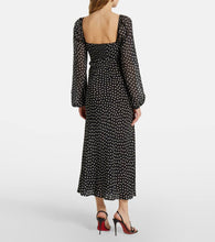 Rixo Ivy polka-dot silk maxi dress
