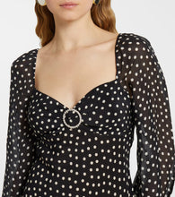 Rixo Ivy polka-dot silk maxi dress