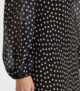 Rixo Ivy polka-dot silk maxi dress