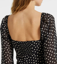 Rixo Ivy polka-dot silk maxi dress