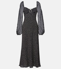Rixo Ivy polka-dot silk maxi dress