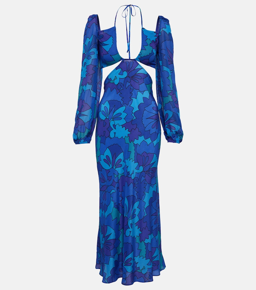 Rixo Kamilla printed georgette maxi dress. Rixo Kamilla 印花乔其纱长裙