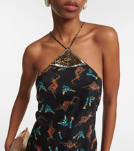 Rixo Printed halterneck silk maxi dress