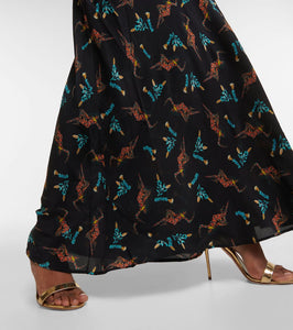 Rixo Printed halterneck silk maxi dress