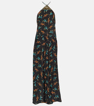 Rixo Printed halterneck silk maxi dress