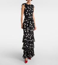 Rixo Rio polka-dot ruffled silk maxi dress