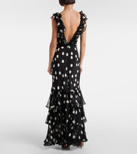 Rixo Rio polka-dot ruffled silk maxi dress