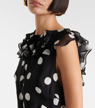 Rixo Rio polka-dot ruffled silk maxi dress