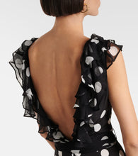 Rixo Rio polka-dot ruffled silk maxi dress