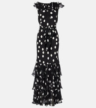 Rixo Rio polka-dot ruffled silk maxi dress