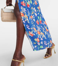 Rixo Sadie floral satin jacquard midi dress
