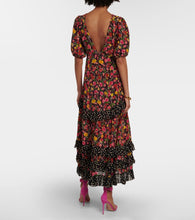 Rixo Shireen floral silk midi dress