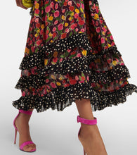 Rixo Shireen floral silk midi dress