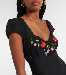 Rixo Tahlee embroidered midi dress