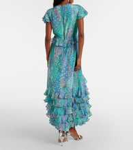 Rixo Thanvi patchwork silk midi dress