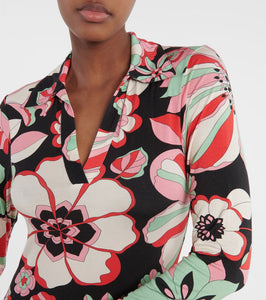 Rixo Tillie floral jersey midi dress