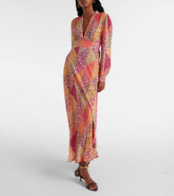 Rixo Trula patchwork crêpe maxi dress