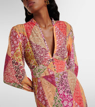 Rixo Trula patchwork crêpe maxi dress