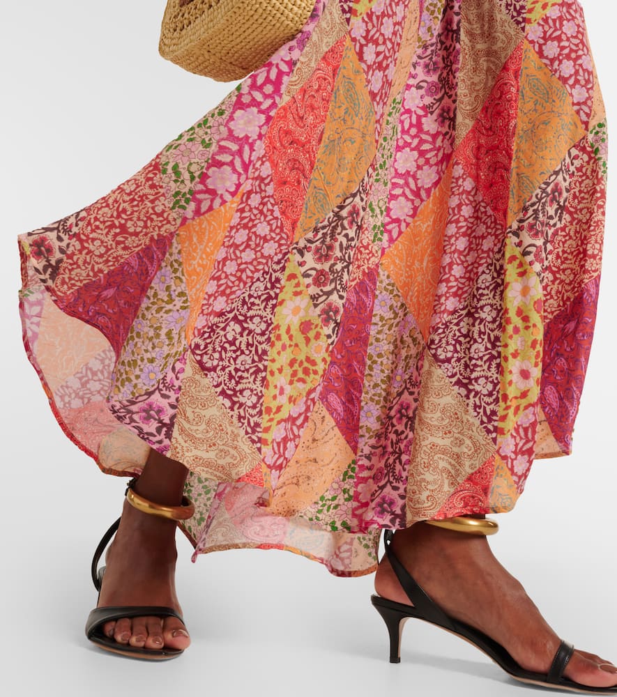 Rixo Trula patchwork crêpe maxi dress