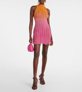 Roberta Einer Angel printed tulle-trimmed minidress