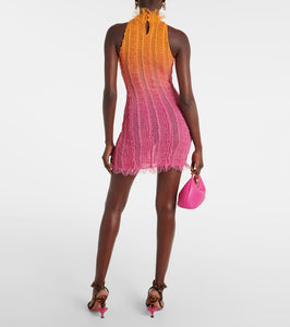 Roberta Einer Angel printed tulle-trimmed minidress