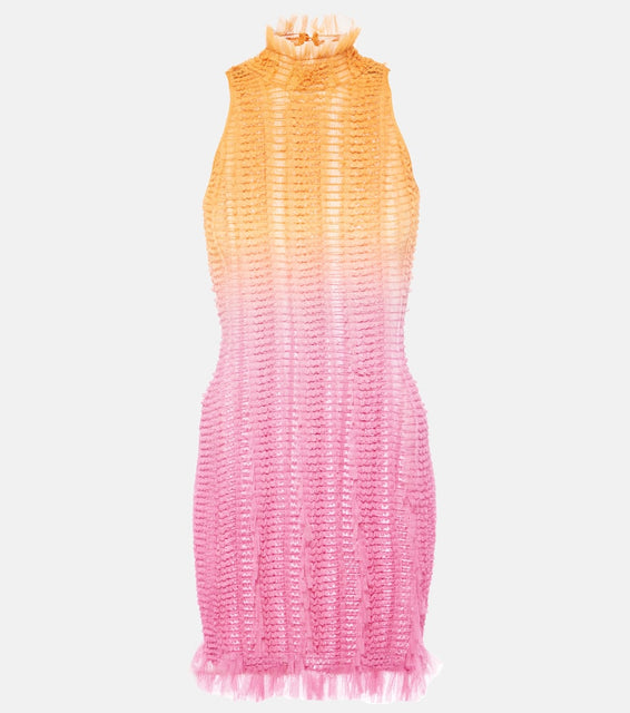 Roberta Einer Angel printed tulle-trimmed minidress