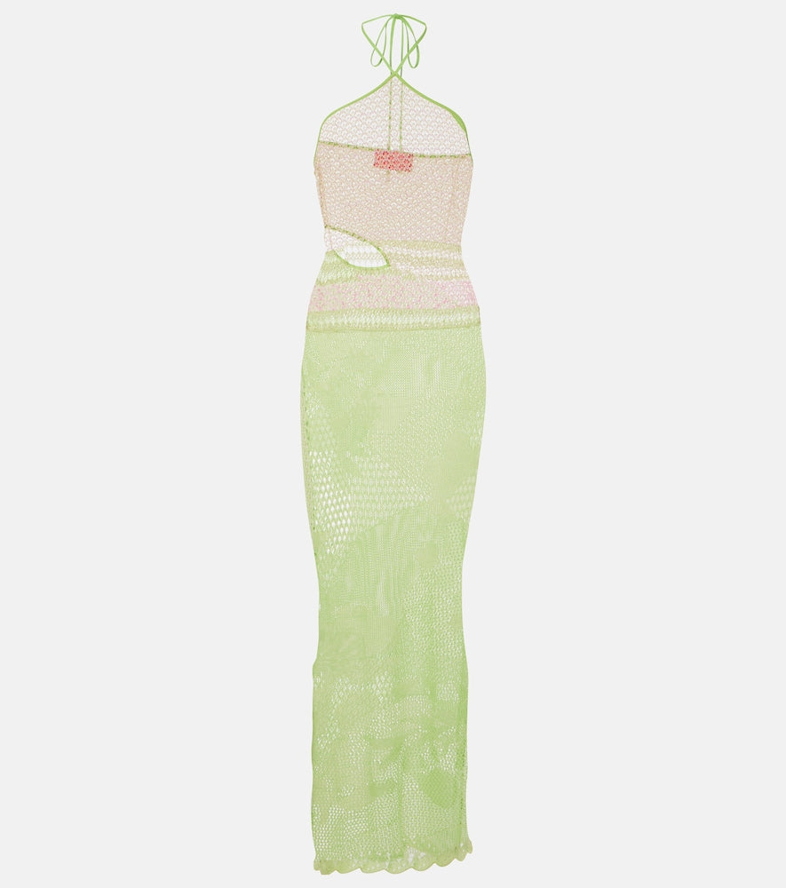 Roberta Einer Natalie halterneck cotton-blend maxi dress. Roberta Einer Natalie 挂脖棉质混纺超长连衣裙