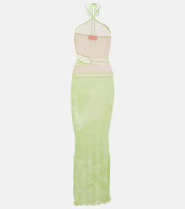 Roberta Einer Natalie halterneck cotton-blend maxi dress