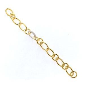 Roberto Coin 1 1/6ctw Diamond Alternating Link Chain Yellow Gold Bracelet