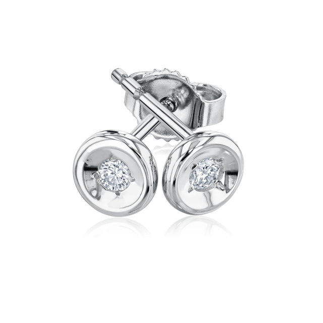 Roberto Coin 1/15ctw Diamond Bezel White Gold Stud Earrings