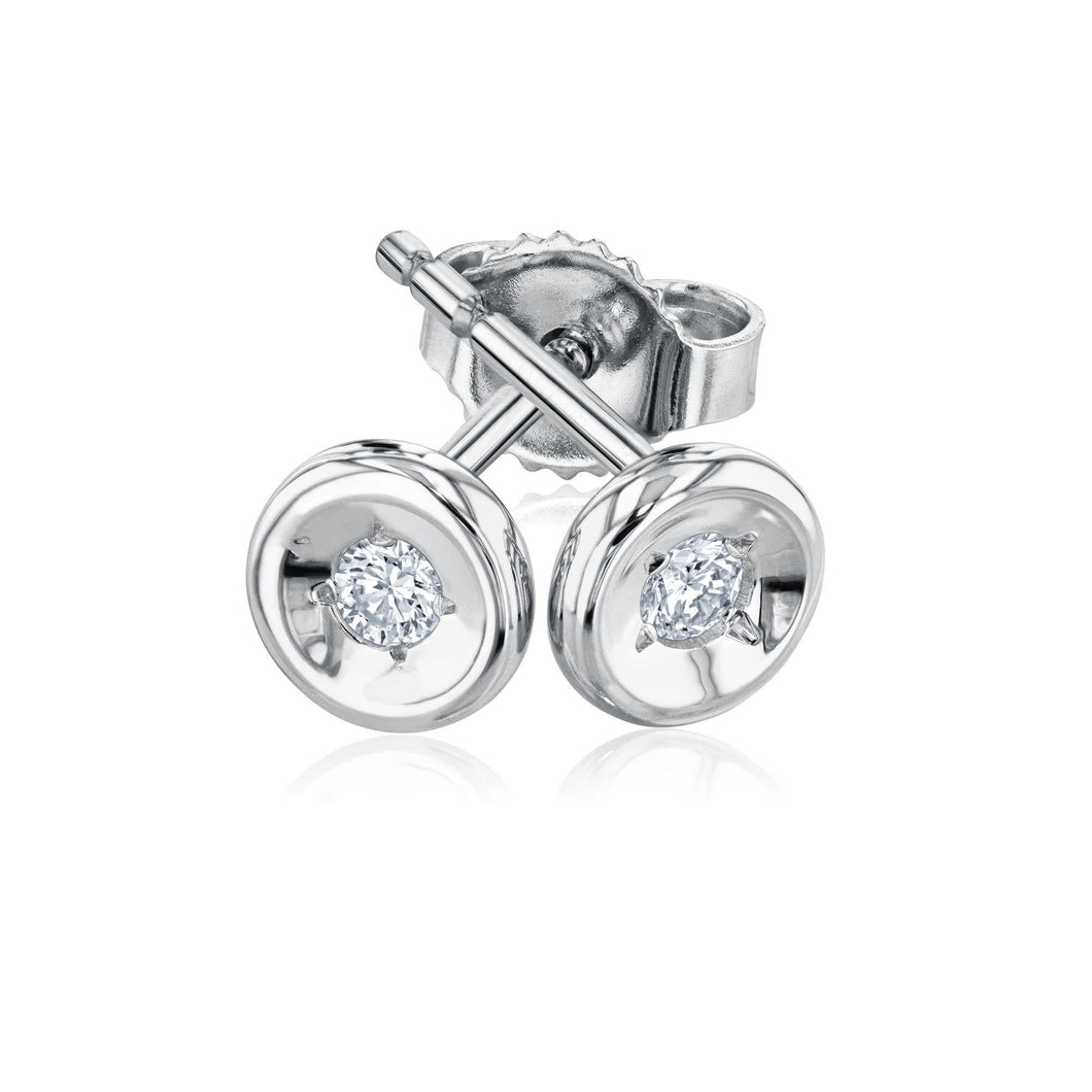 Roberto Coin 1/15ctw Diamond Bezel White Gold Stud Earrings