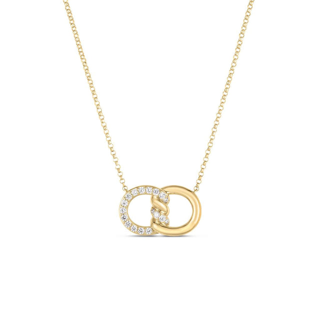 Roberto Coin Cialoma 1/5ctw Diamond Knot Yellow Gold Pendant Necklace