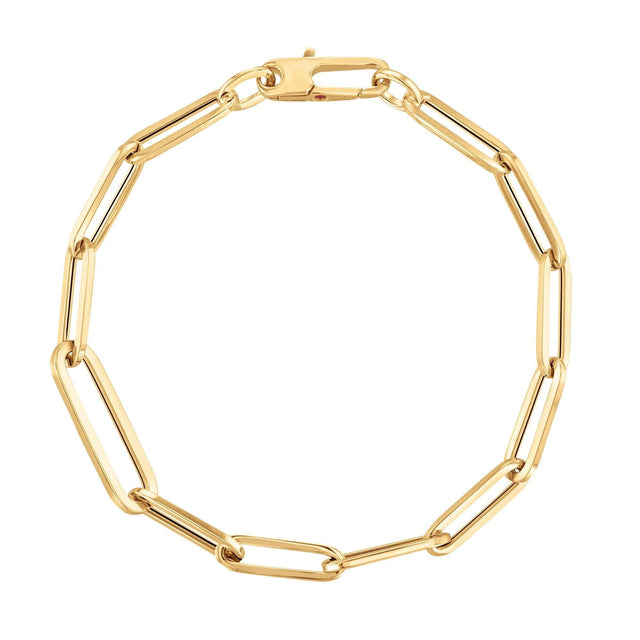 Roberto Coin Classics Alternating Size Paperclip Link Chain Bracelet, 7 inches
