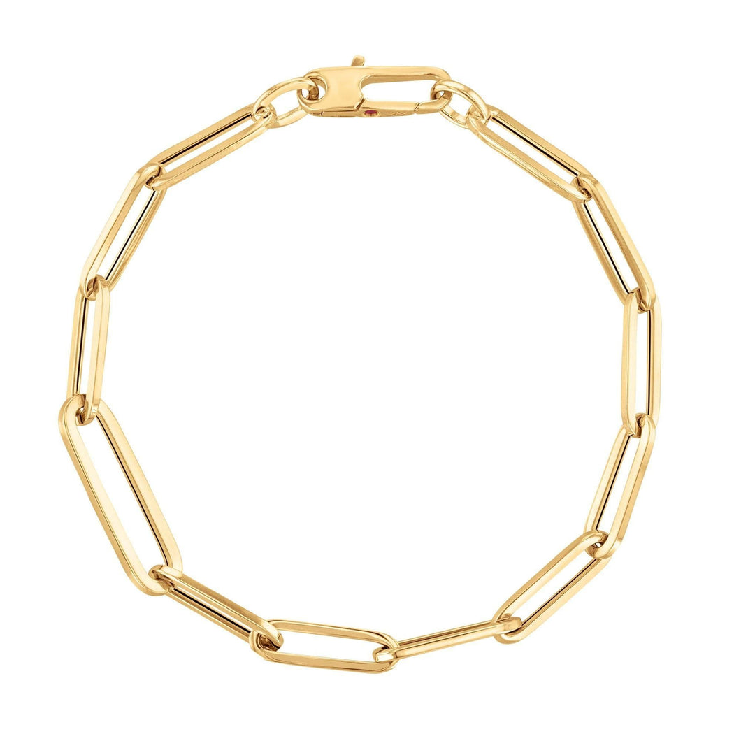 Roberto Coin Classics Alternating Size Paperclip Link Chain Bracelet, 7 inches