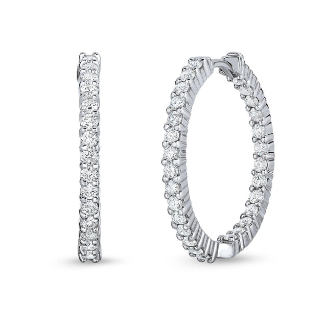 Roberto Coin Classics Inside Out Diamond Hoop Earrings 1 1/2ctw