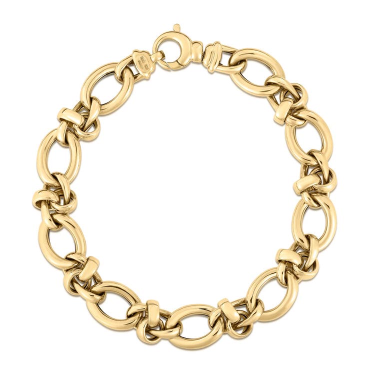 Roberto Coin Classics Yellow Gold Chain Link Bracelet
