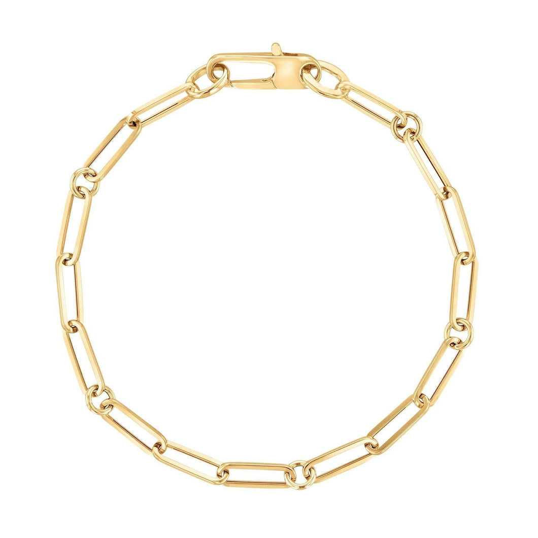 Roberto Coin Classics Yellow Gold Paperclip Link Chain Bracelet
