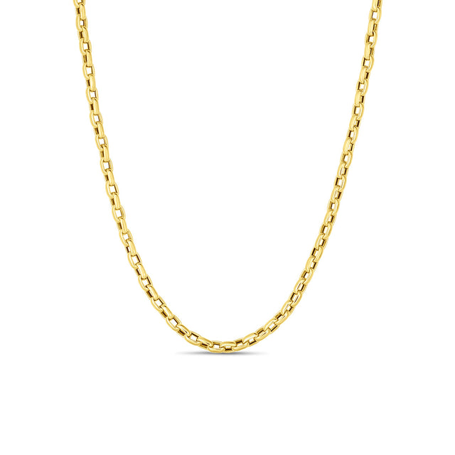 Roberto Coin Designer Gold Fine Gauge Square Link Yellow Gold Chain Necklace - 17 Inches
