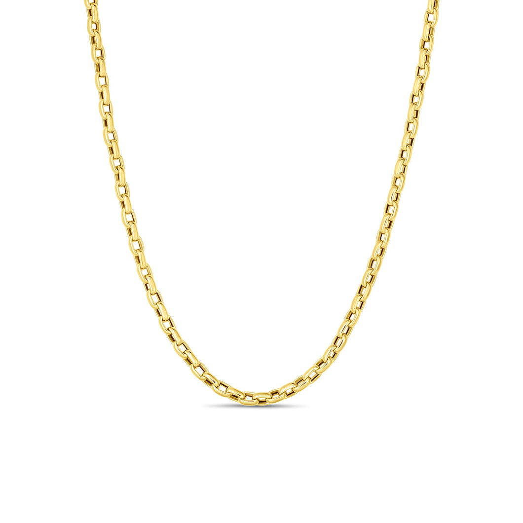Roberto Coin Designer Gold Fine Gauge Square Link Yellow Gold Chain Necklace - 17 Inches