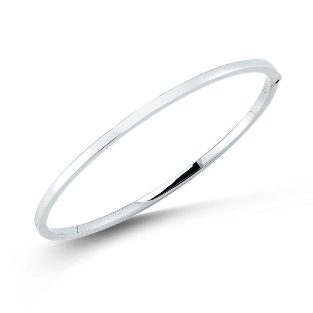Roberto Coin Designer Gold Oval Bangle Bracelet, White Gold