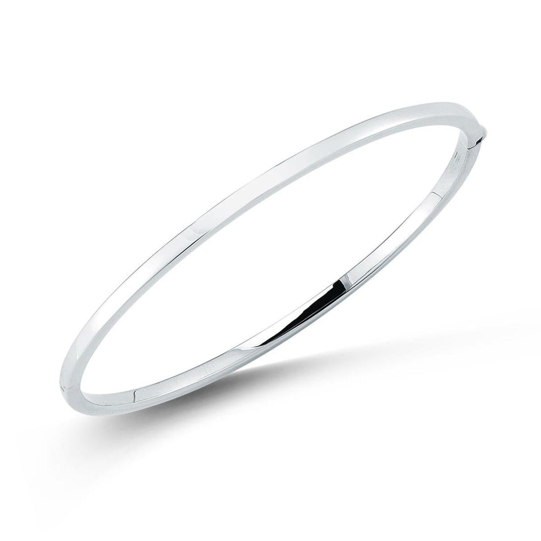 Roberto Coin Designer Gold Oval Bangle Bracelet, White Gold