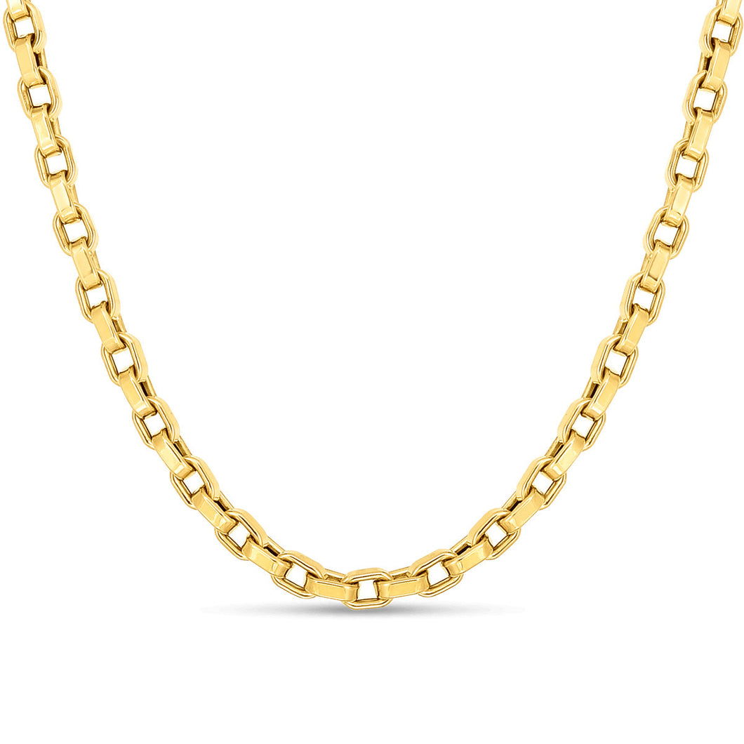 Roberto Coin Designer Gold Square Link Chain Necklace