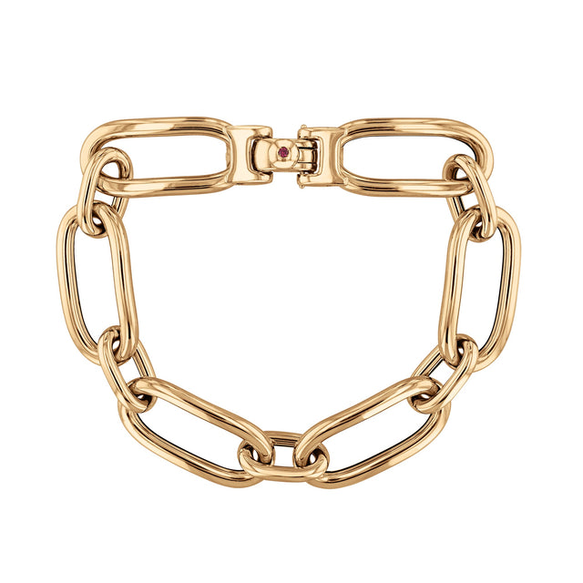 Roberto Coin Designer Yellow Gold Large Link Bracelet | 7 Inches